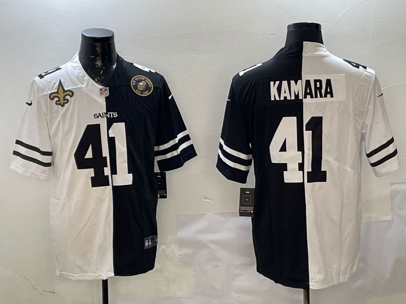 Men New Orleans Saints #41 Kamara White Black Fashion 2025 Nike Limited NFL Jersey style 5